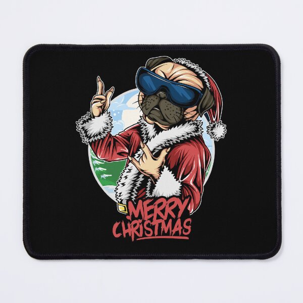 Item preview, Christmas Hipster Pug with Sunglasses designed and sold by AwakenedSoul.