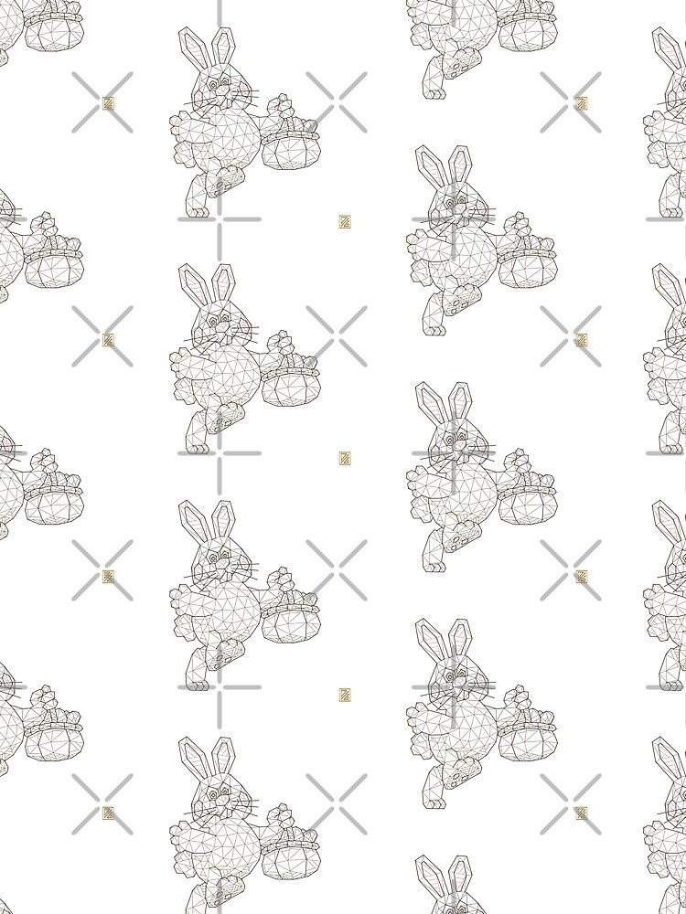 Thumbnail 3 of 3, Scarf, Geometric Rabbit designed and sold by FeijooS.
