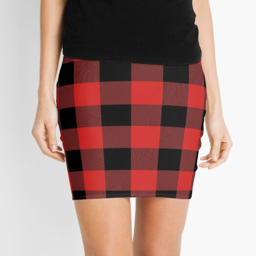 red and black plaid mini skirt