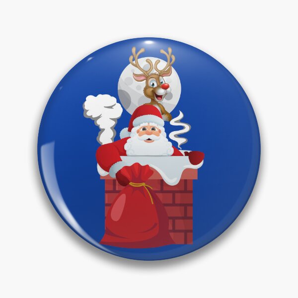 Item preview, Christmas Theme Santa in The Chimney But Fire is Lit and Reindeer Laughing xmas design  designed and sold by BearCaveDesigns.