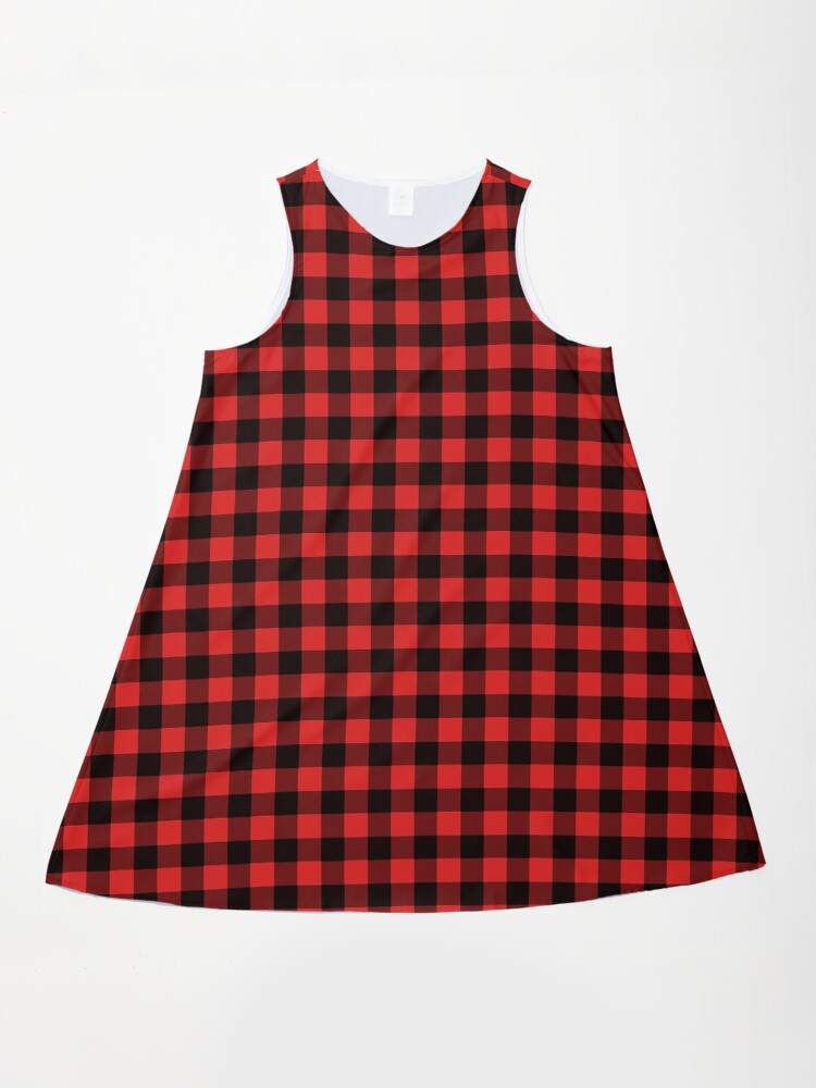red black check dress Girls' Red & Black Gingham Dress