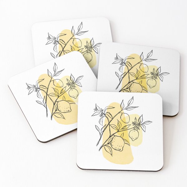 Item preview, Minimalist Lemon - Simple Botanical Drawing with Yellow Shapes designed and sold by rachelhirst.