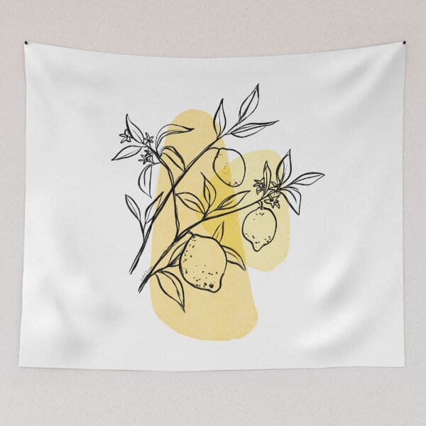 Item preview, Minimalist Lemon - Simple Botanical Drawing with Yellow Shapes designed and sold by rachelhirst.