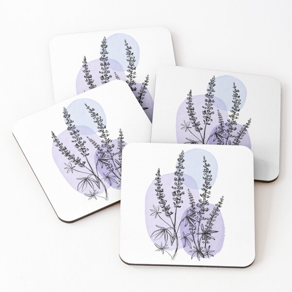 Item preview, Minimalist Lavender - Simple Botanical Drawing with Purple Shapes designed and sold by rachelhirst.
