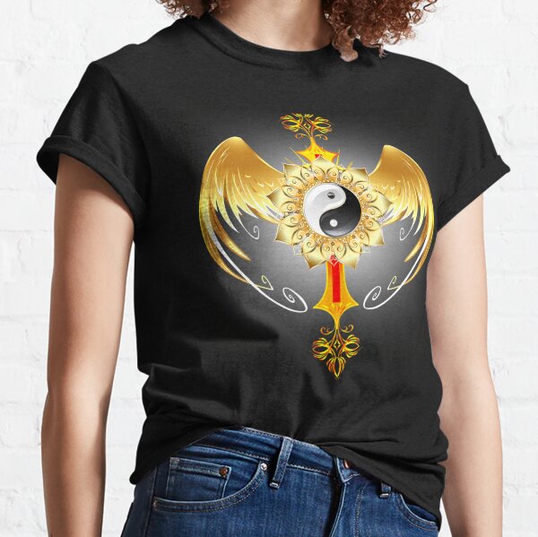 Angelic Shining Golden Devine Yin Yang Sigil Classic T-Shirt