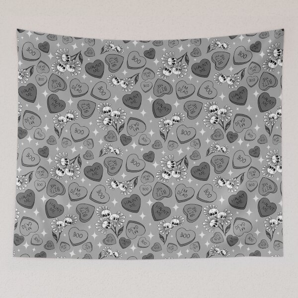 Item preview,  Spooky candy hearts pattern- no color designed and sold by Jesanns.