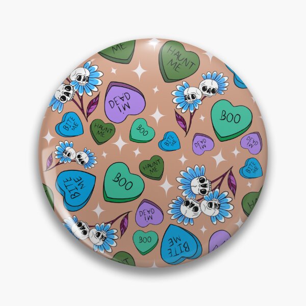Item preview, Spooky candy hearts pattern - greens and blues designed and sold by Jesanns.