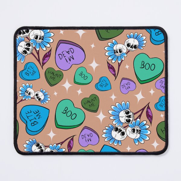 Item preview, Spooky candy hearts pattern - greens and blues designed and sold by Jesanns.