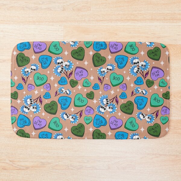 Item preview, Spooky candy hearts pattern - greens and blues designed and sold by Jesanns.
