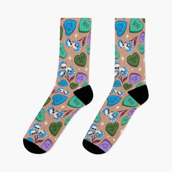 Item preview, Spooky candy hearts pattern - greens and blues designed and sold by Jesanns.