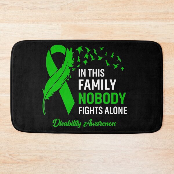 Item preview, In This Family Nobody Fights Alone Disability Awareness Feather Ribbon designed and sold by frechettee.