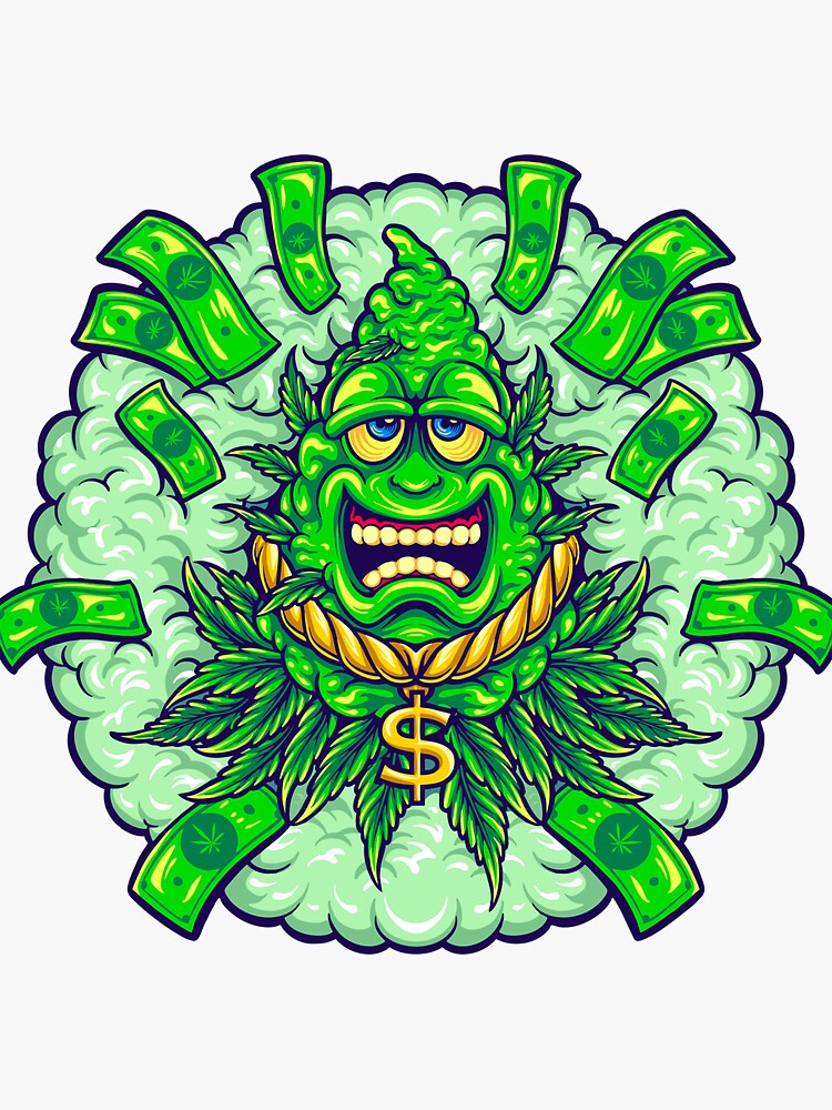 "Weed Leaf Smile" Sticker for Sale by matjareino Redbubble