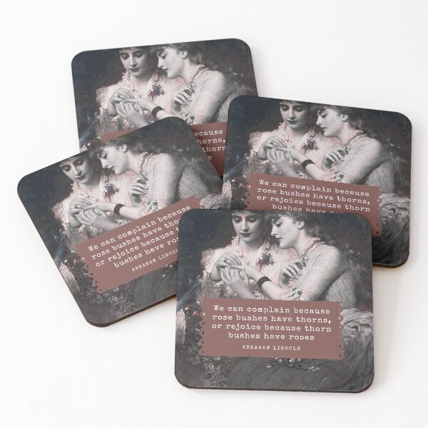 Item preview, We Can Complain Because Rose Bushes Have Thorns Abraham Lincoln Quote and Ladies Removing a Thorn designed and sold by 18thCircusCat.