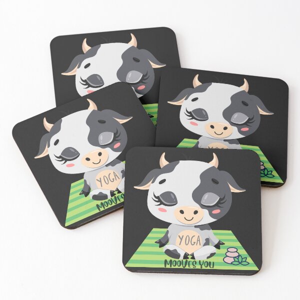 Item preview, Baby Calf  Cow Yoga Pose Mooves You for the farm animal lovers and yoga lovers you know designed and sold by tranquilbeach.