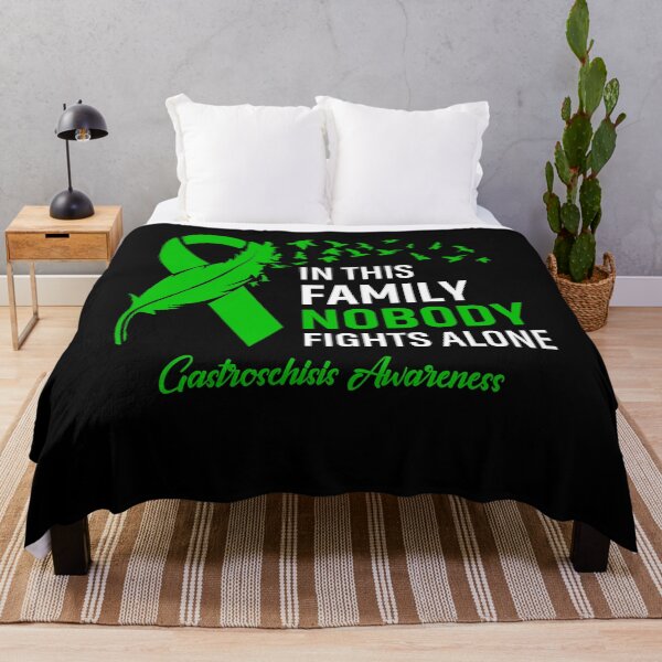 Item preview, In This Family Nobody Fights Alone Gastroschisis Awareness Feather Ribbon designed and sold by frechettee.