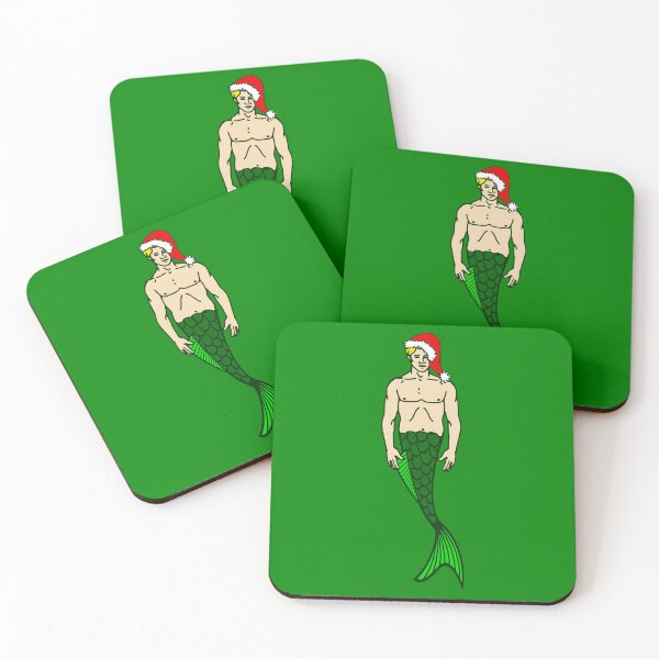 Item preview, santa blonde merman christmas mermaid  designed and sold by Gossip Rag.