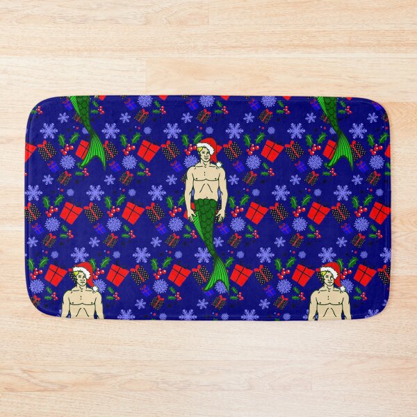 Item preview, santa blonde merman christmas mermaid ugly xmas gifts designed and sold by Gossip Rag.