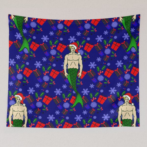 Item preview, santa blonde merman christmas mermaid ugly xmas gifts designed and sold by Gossip Rag.