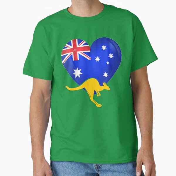 Item preview, Australia Aussie Heart Flag & Kangaroo Wallaby designed and sold by Down Downunder.