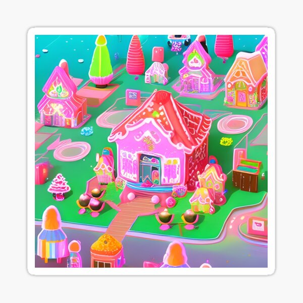 "Candy Houses in Seoul Korea" Sticker for Sale by suprachib Redbubble