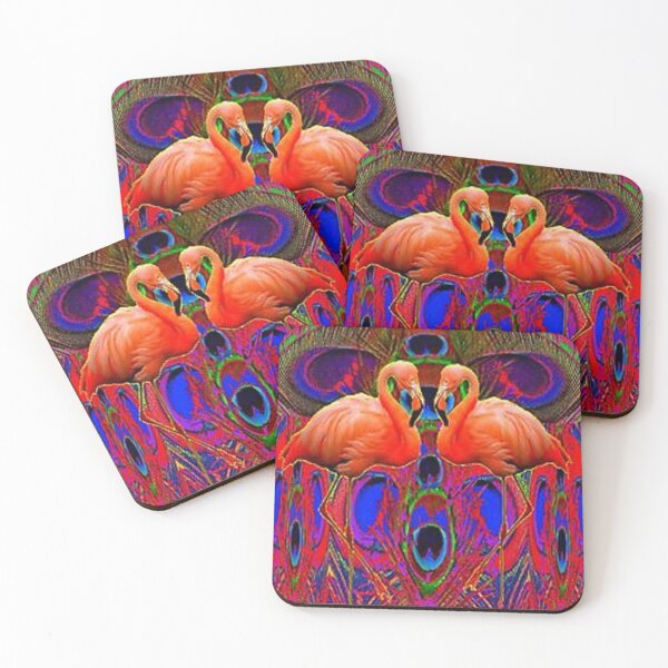 Item preview, COLORFUL FLORIDA FLAMINGOS PEACOCK ABSTRACT PATTERN designed and sold by sharlesart.