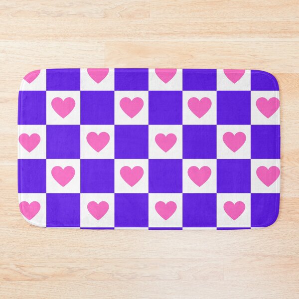 Item preview, Heart Hearts Pink Purple Grid Checkerboard Pattern designed and sold by Draculaura2009.