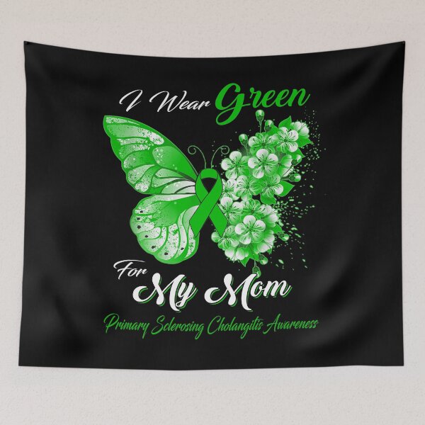Item preview, I Wear Green For My Mom Primary Sclerosing Cholangitis Awareness Butterfly Ribbon Gifts designed and sold by Adropine.