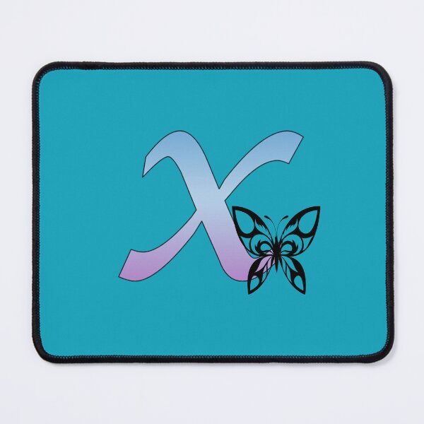 Item preview, Butterfly Silhouette on Monogram Lower Case x Gradient Blue Purple designed and sold by AliCatOriginals.