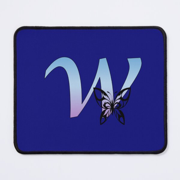 Item preview, Butterfly Silhouette on Monogram Lower Case w Gradient Blue Purple designed and sold by AliCatOriginals.