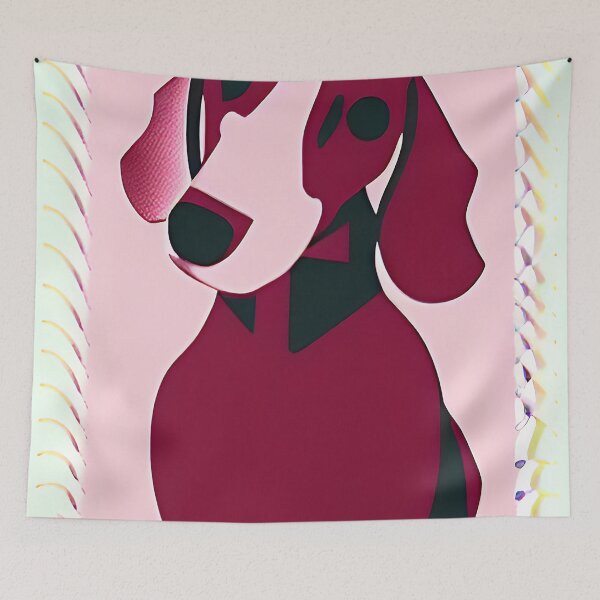 Item preview, Pink dachshund block stamp designed and sold by Jasmar0281.