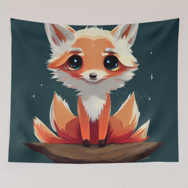 Item preview, Cute fluffy 4 tailed fox designed and sold by PeanutArtCorner.