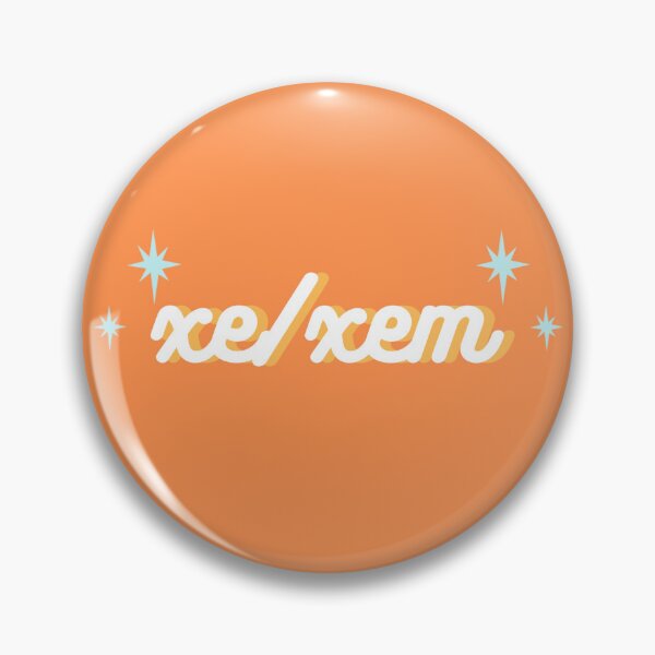 Item preview, xe/xem pronouns pin designed and sold by Lupe8707.