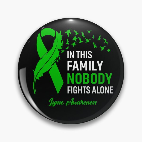 Item preview, In This Family Nobody Fights Alone Lyme Awareness Feather Ribbon designed and sold by frechettee.