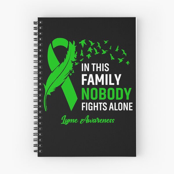 Item preview, In This Family Nobody Fights Alone Lyme Awareness Feather Ribbon designed and sold by frechettee.