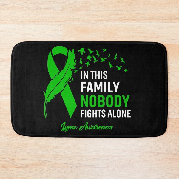 Item preview, In This Family Nobody Fights Alone Lyme Awareness Feather Ribbon designed and sold by frechettee.
