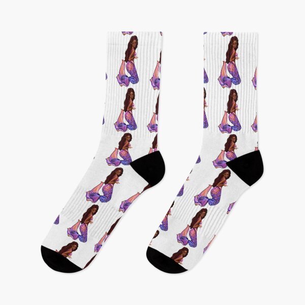 Item preview, mermaid with flowing red locs,   Afro hair and caramel brown skin. Black mermaid designed and sold by Artonmytee.