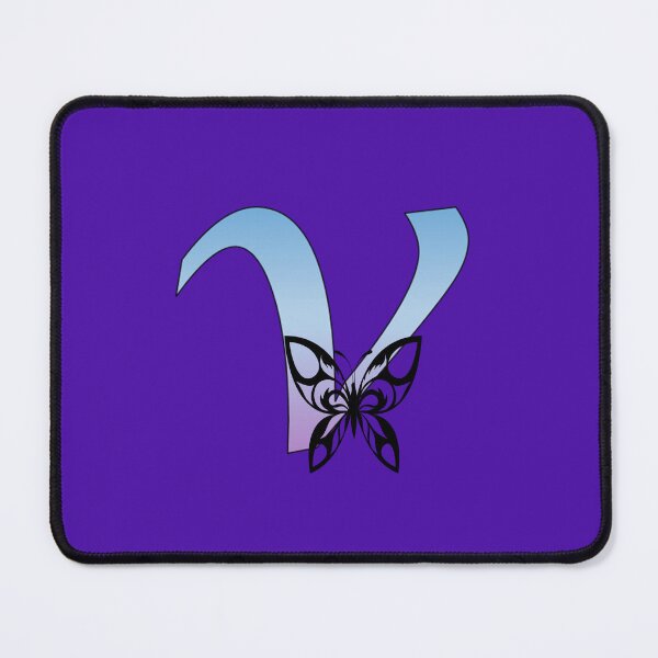 Item preview, Butterfly Silhouette on Monogram Lower Case v Gradient Blue Purple designed and sold by AliCatOriginals.