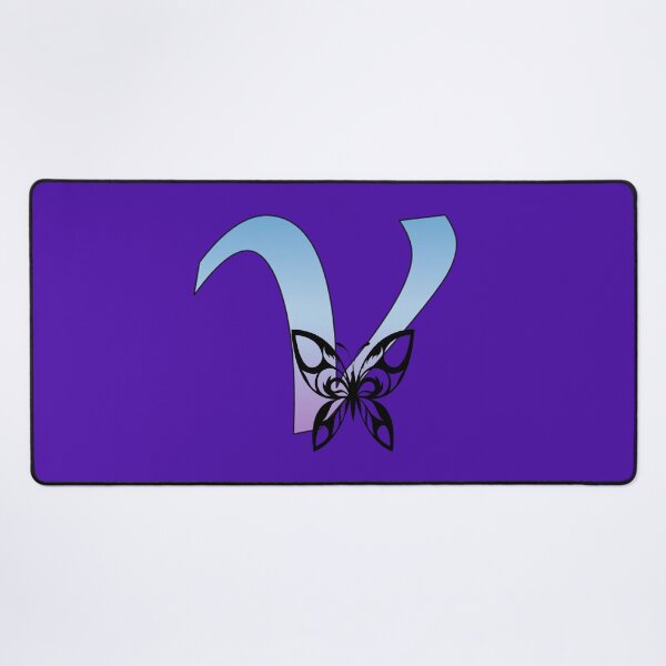Item preview, Butterfly Silhouette on Monogram Lower Case v Gradient Blue Purple designed and sold by AliCatOriginals.