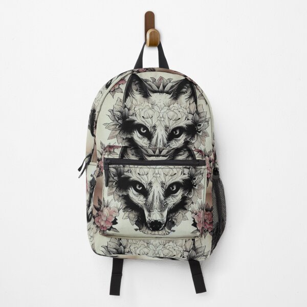 Item preview, Floral tattoo wolf designed and sold by BloodRubyz.