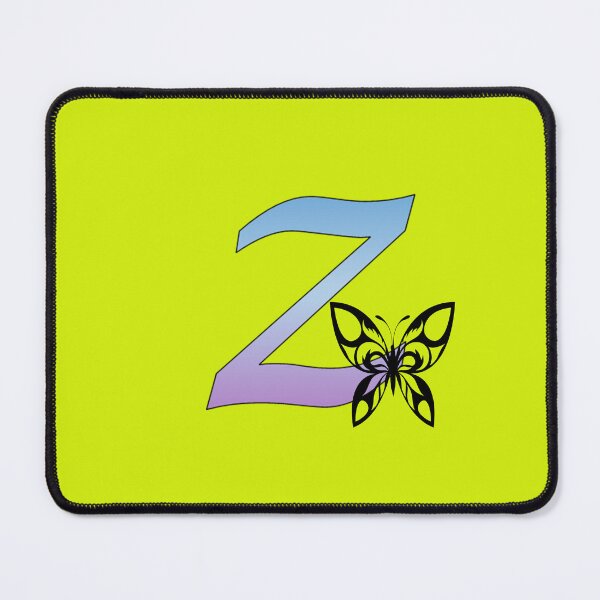 Item preview, Butterfly Silhouette on Monogram Lower Case z Gradient Blue Purple designed and sold by AliCatOriginals.