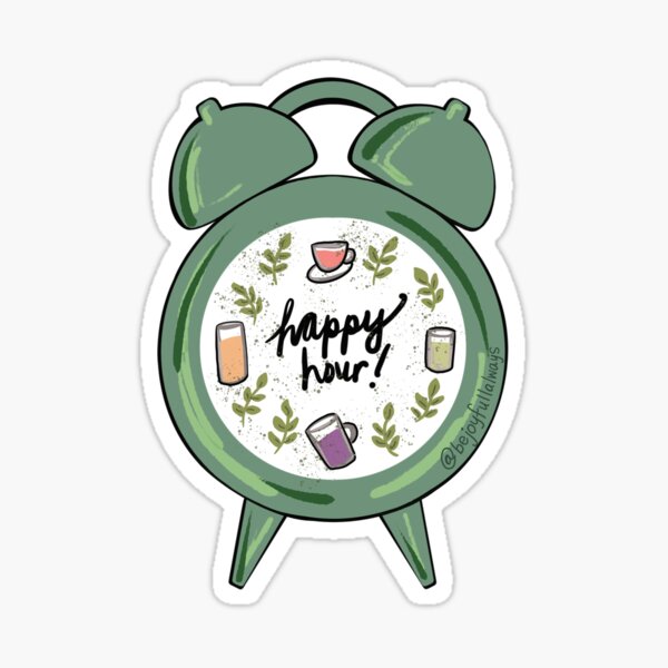 Happy Hour Clock Sticker