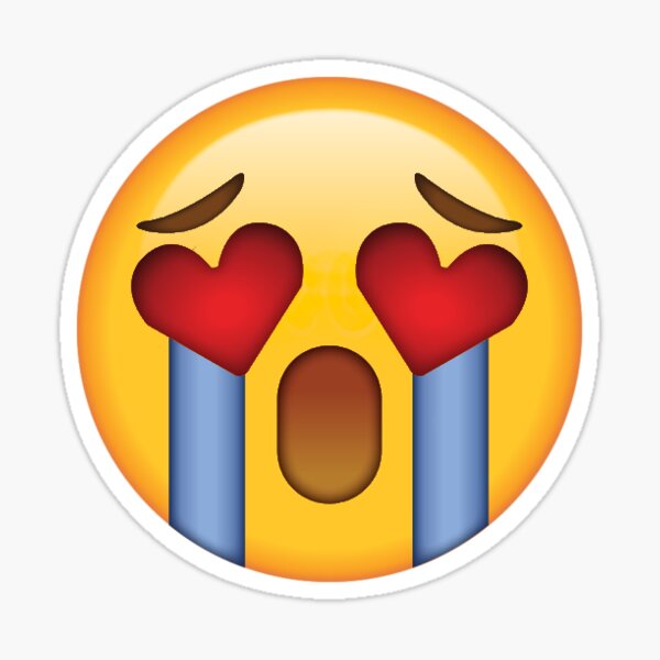 "Crying Heart Eyes Secret Emoji | funny internet meme" Sticker by