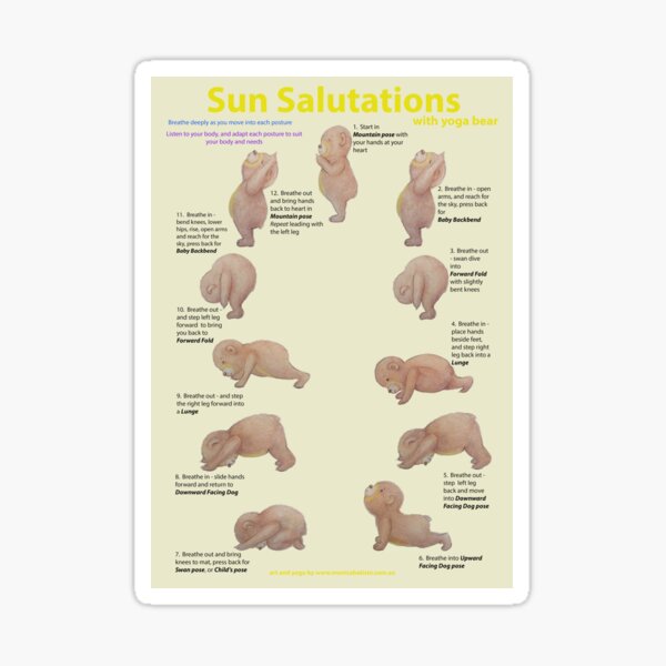 Sun Salutations with Yoga Sun Bear Sticker