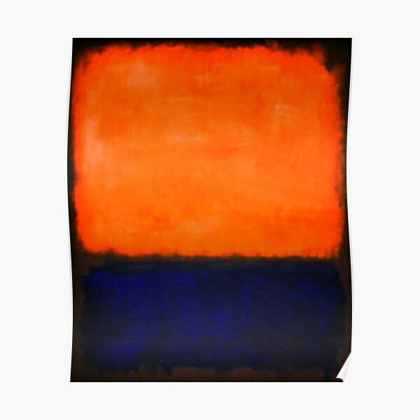 mark rothko painting, orange, Navy Blue, artwork by mark rothko Poster