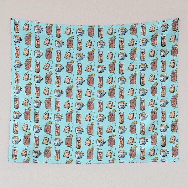 Item preview, Black Tea Lover on Light Blue designed and sold by Love-of-Line.