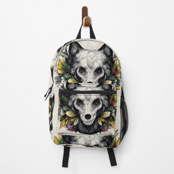 Item preview, Floral tattoo wolf 2 designed and sold by BloodRubyz.