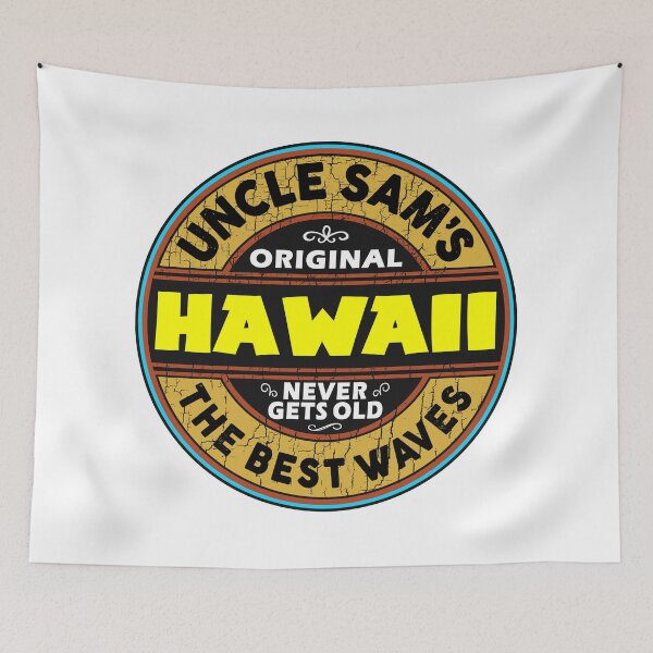 Item preview, SURFING HAWAII THE BEST WAVES SURF SURFER UNCLE SAM'S WAX designed and sold by DESTINATIONS DECAL.