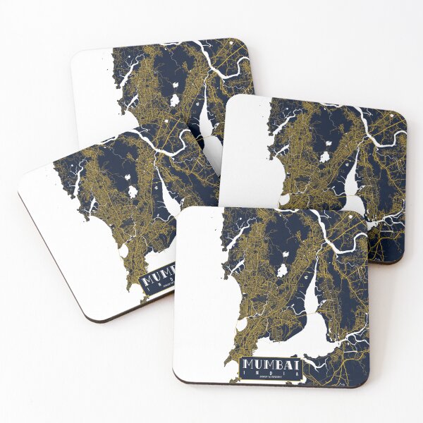 Item preview, Mumbai City Map of India - Gold Art Deco designed and sold by deMAP.