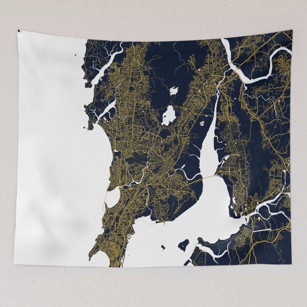 Item preview, Mumbai City Map of India - Gold Art Deco designed and sold by deMAP.
