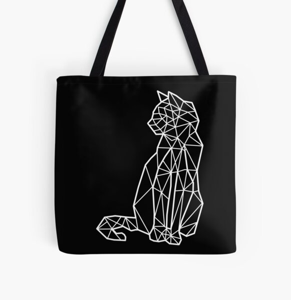 Geometric Cat All Over Print Tote Bag